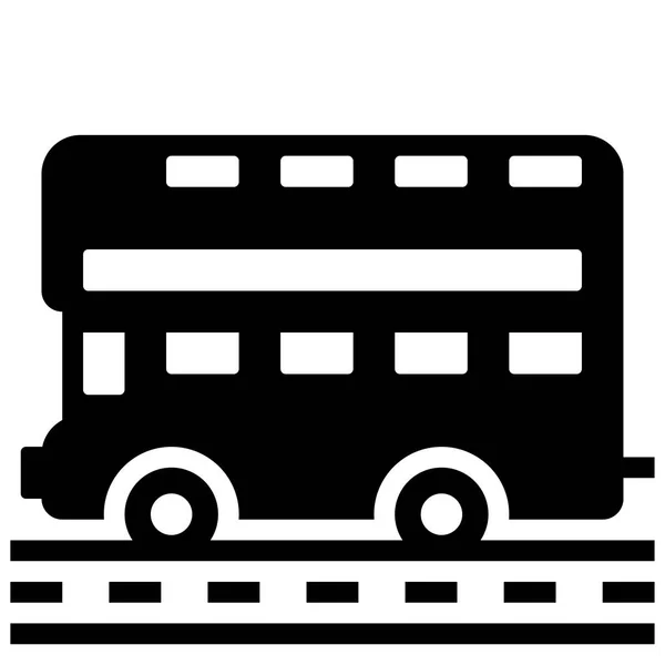 London Bus solide Illustration — Stockvektor
