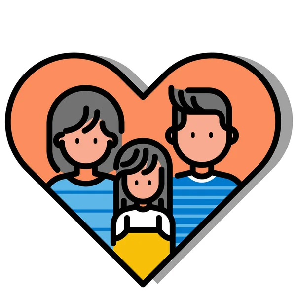 Δωρητής οικογενειακή φροντίδα Linecolor εικονογράφηση — Διανυσματικό Αρχείο