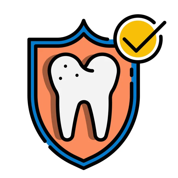 Страхование зубов LineColor иллюстрация — стоковый вектор