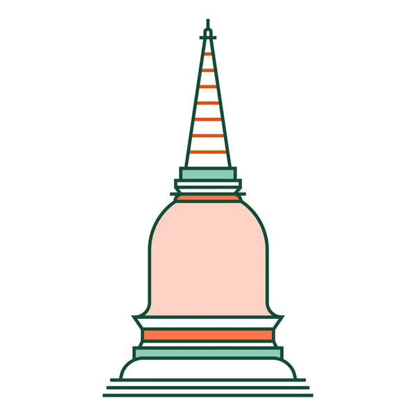 Тайская пагода LineColor — стоковый вектор