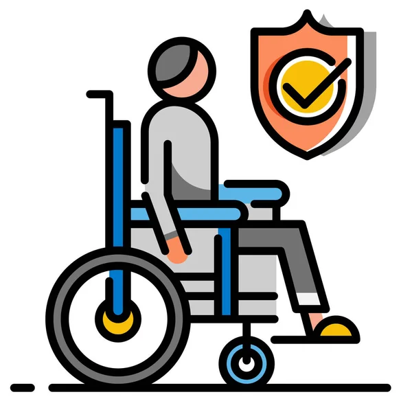 Disability insurance LineColor illustration — Stock Vector