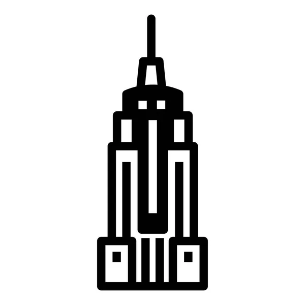 Empire state building Ilustração sólida —  Vetores de Stock