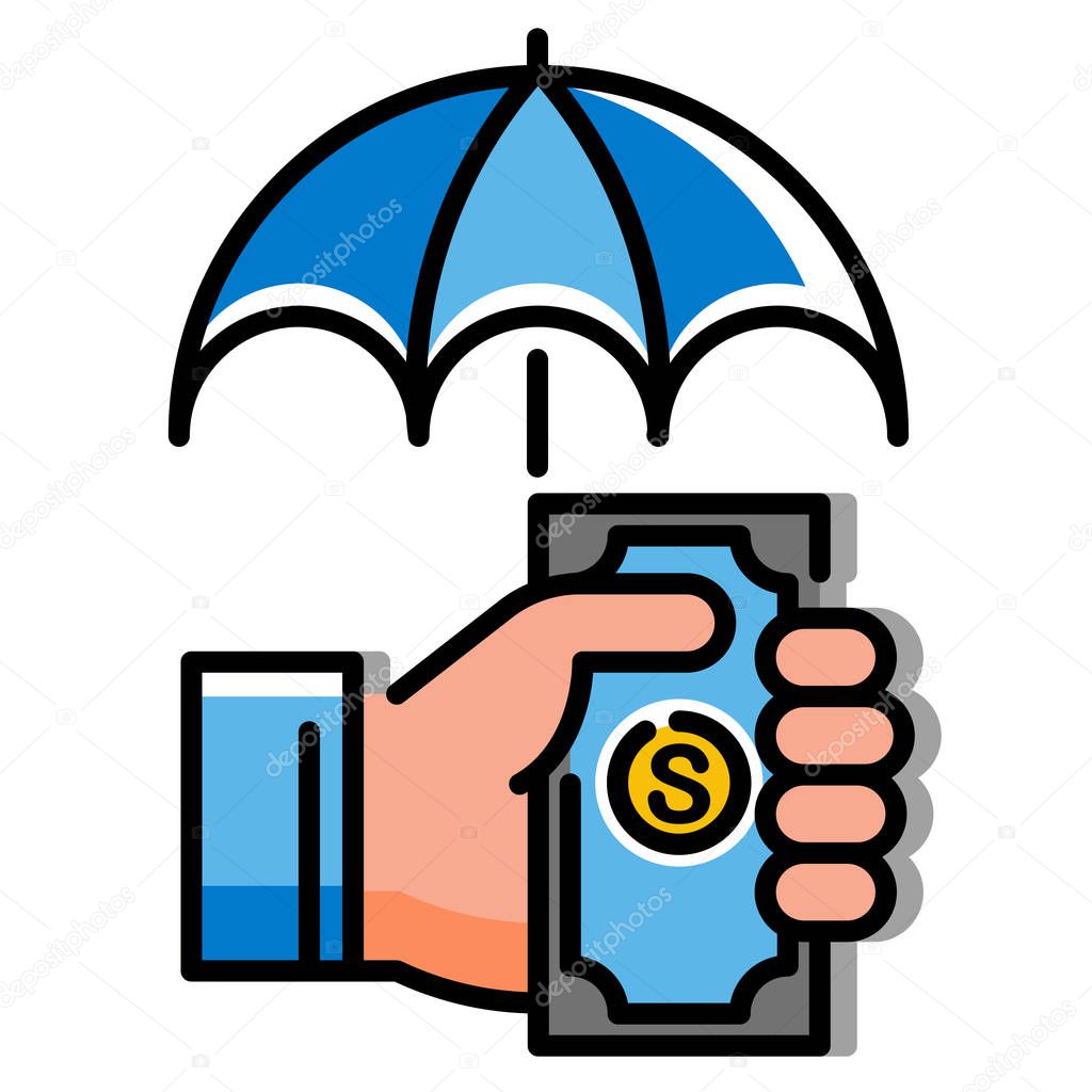 Insurance payment LineColor illustration