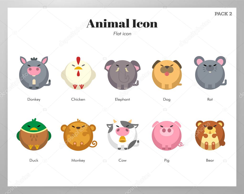 Animal icon flat pack