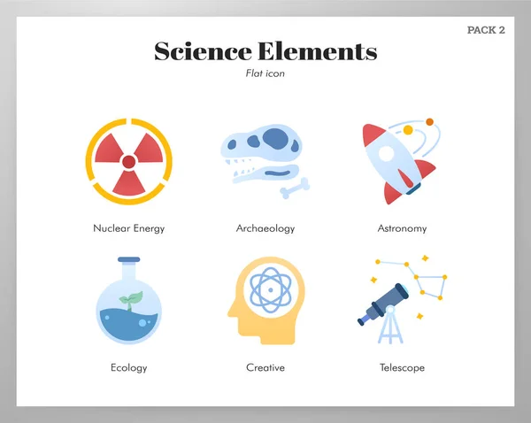 Wissenschaft Elemente flache Illustration — Stockvektor