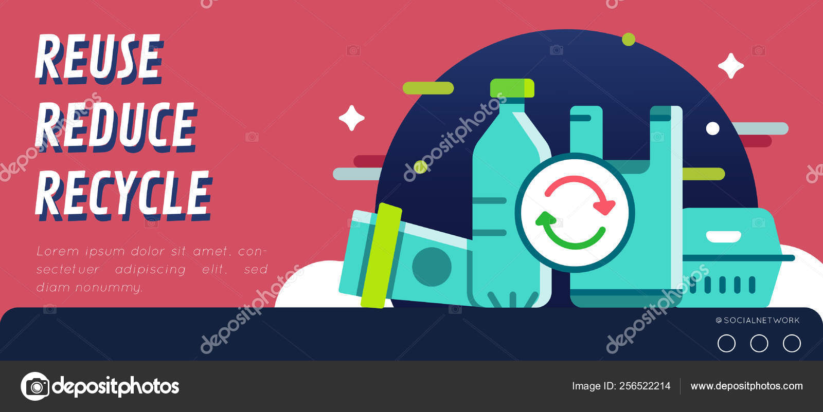 Reuse reduce recycle campaign banner layout ⬇ Vector Image by © Chanut ...