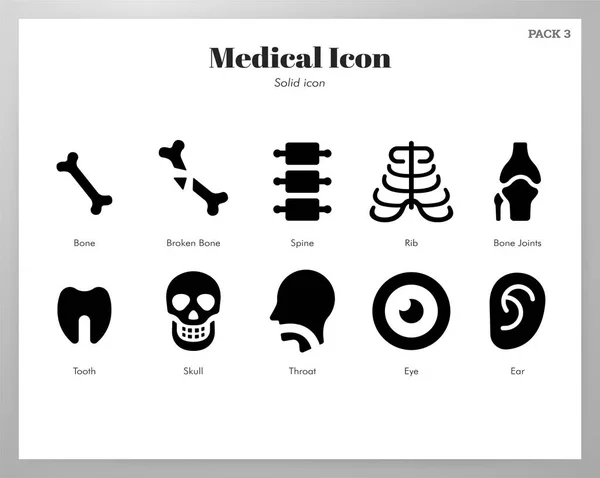 Lékařské ikony pevná smečka — Stockový vektor