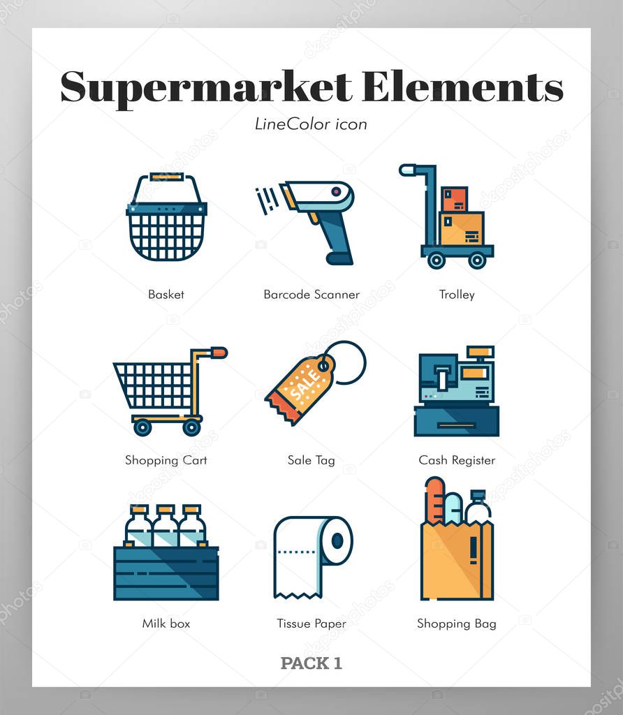 Supermarket elements LineColor pack