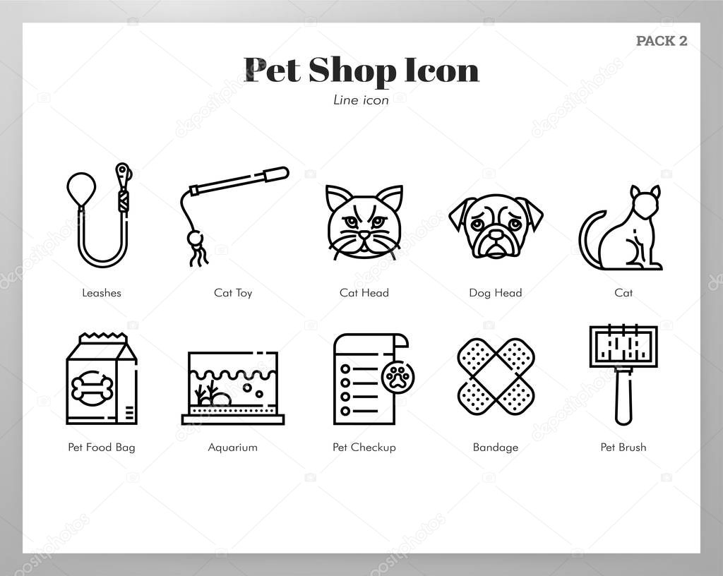 Pet shop icon Line pack