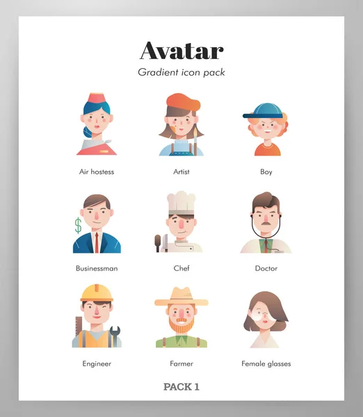 Avatar simgeleri degrade paketi