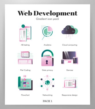 Web devolopment simgeleri gradyan paketi