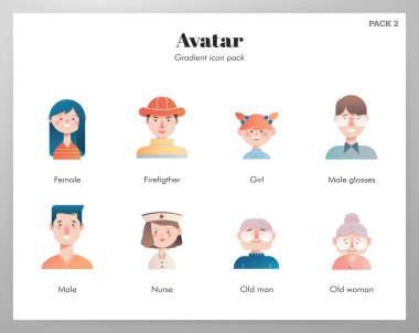 Avatar simgeleri degrade paketi