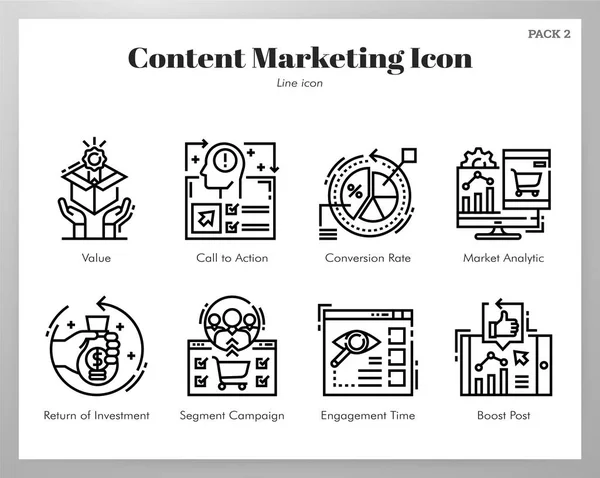 İçerik pazarlama simgeleri Satır paketi