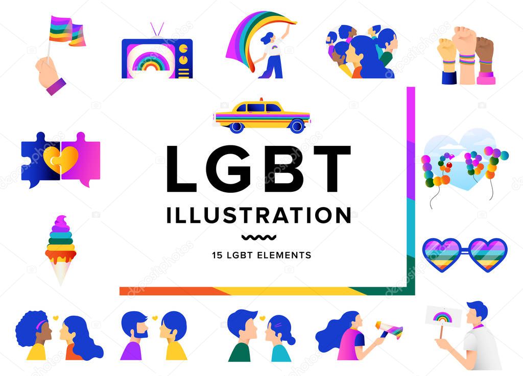 Lgbt Vector Illustration Objects Premium Vector In Adobe Illustrator Ai Ai Format Encapsulated Postscript Eps Eps Format