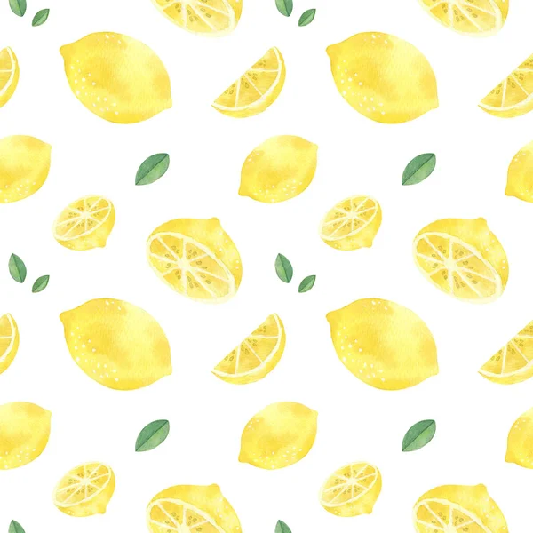 Zitrone handgezeichnetes nahtloses Muster — Stockfoto