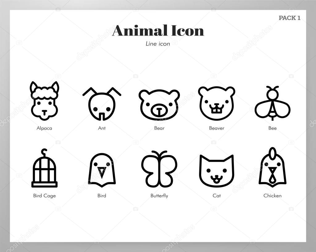 Animal icons Line pack