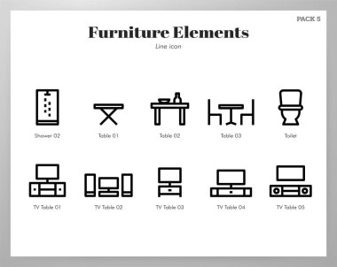 Mobilya elemanları Çizgi paketi