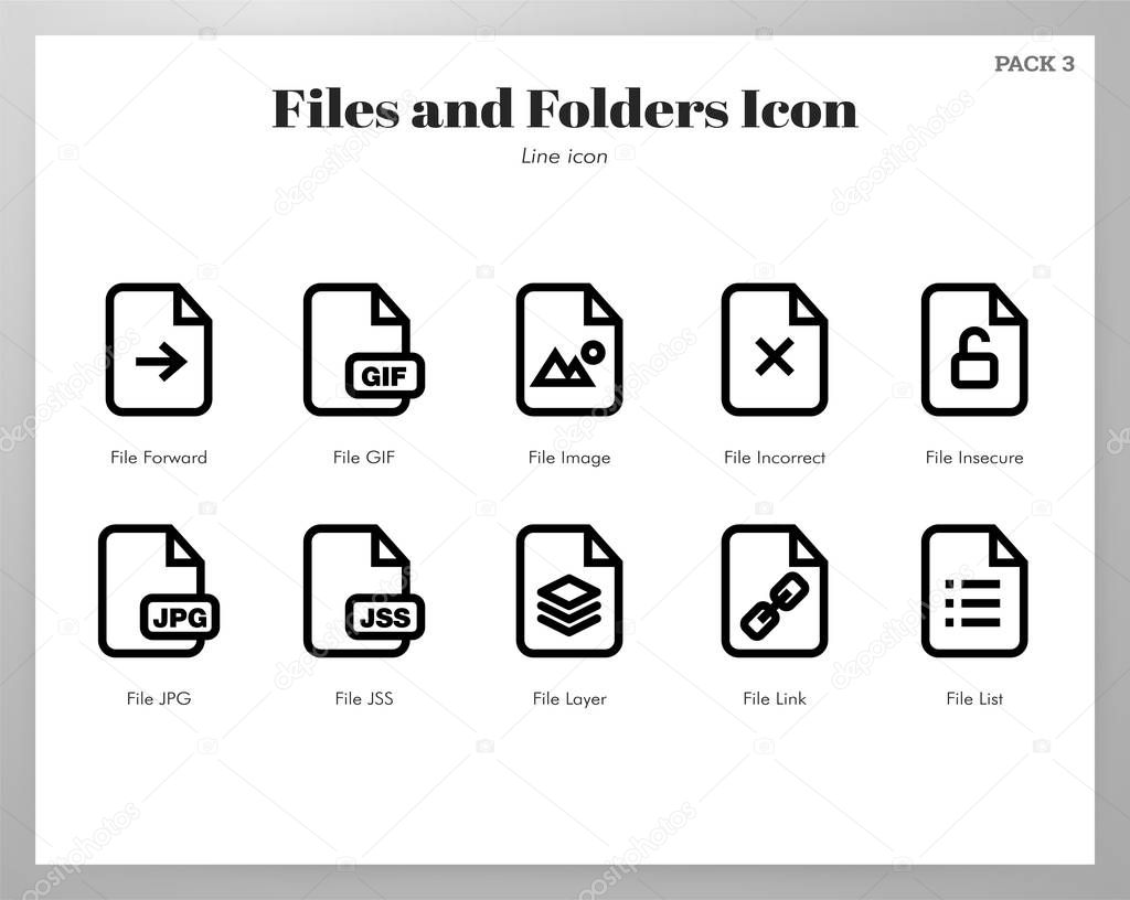 Files and folders icons Line pack