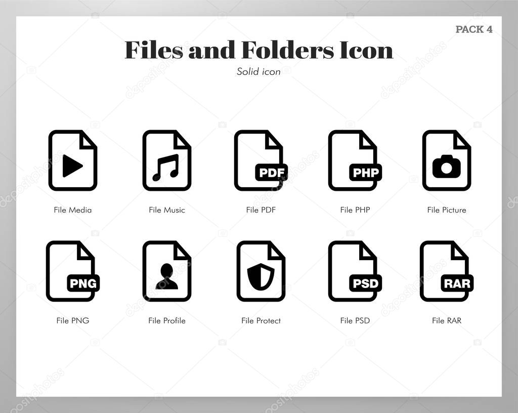 Files and folders icons Solid pack