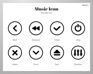 Müzik simgeleri yuvarlak paketi