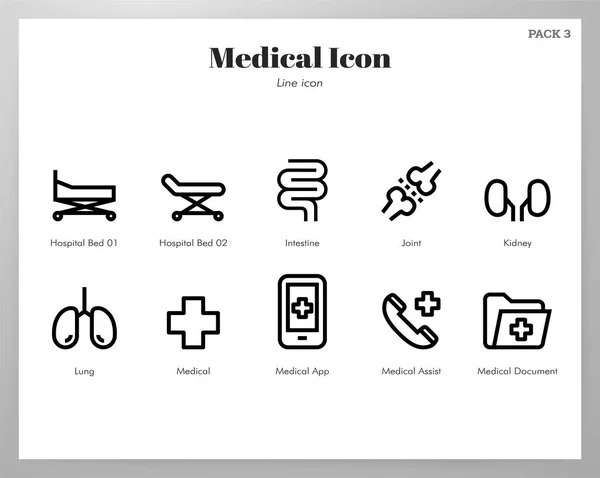 Lékařské ikony linka Pack — Stockový vektor