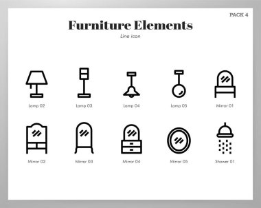 Mobilya elemanları Çizgi paketi
