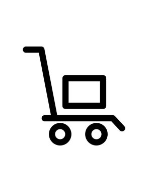 Alışveriş arabası simgesi, vektör illüstrasyonu