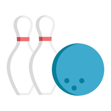 Bowling topu düz vektör simgesi