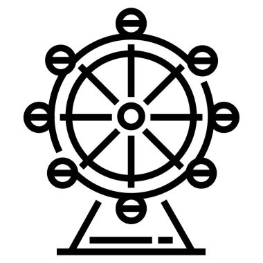 Tekerlek ağı simgesi. Vektör illüstrasyonu 