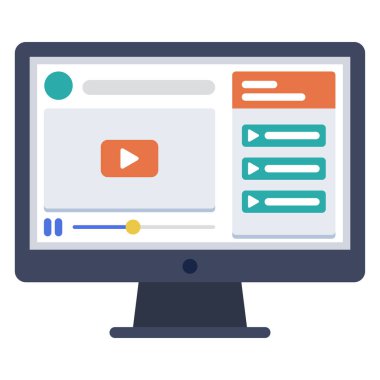 Bilgisayar web simgesi. Vektör illüstrasyonu 