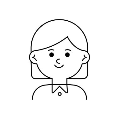 Genç kadın avatar simgesi vektör illüstrasyon tasarımı