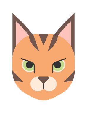 şirin kedi yüzlü vektör çizimi