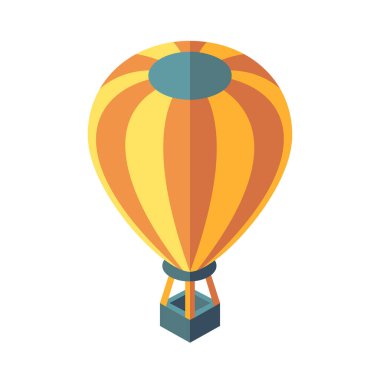 Sıcak hava balonu düz ikon vektör çizimi