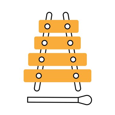 Ahşap okul malzemeleri ikon vektör illüstrasyon grafik tasarımı