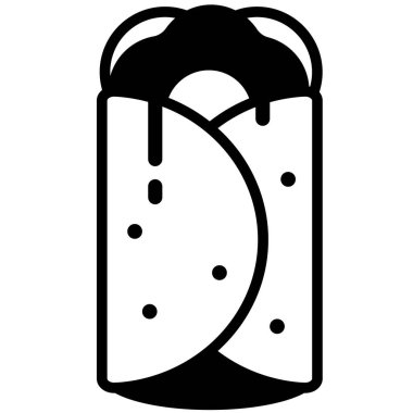 Burrito düz simge vektör çizimi