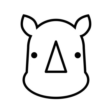 şirin gergedan simgesi vektör resimleme grafik tasarımı