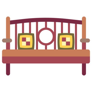 yatağın düz vektör simgesi