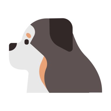 Beyaz arkaplanda izole edilmiş çizgi film tarzında bir köpek simgesi. hayvan sembolü çizimi