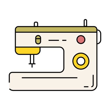 Dikiş makinesi ağ simgesi. Vektör illüstrasyonu 