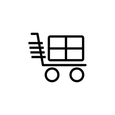 Alışveriş arabası simgesi, vektör illüstrasyonu