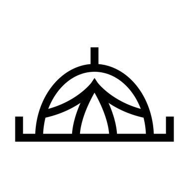 çadır, simge, vektör illüstrasyonu 