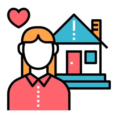 ev düz ikon vektör illüstrasyonu