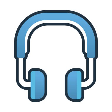 Kulaklıklar web simgesi. Vektör illüstrasyonu 