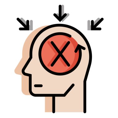 Beyin simgesi olan insan kafası