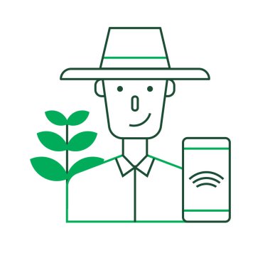 Şapka simgesi vektör illüstrasyon grafik tasarımlı çiftçi