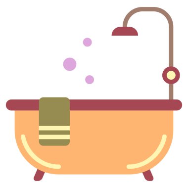 banyo, ikon, vektör illüstrasyonu 