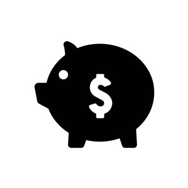 Domuz kumbarası ikonu. vektör illüstrasyonu