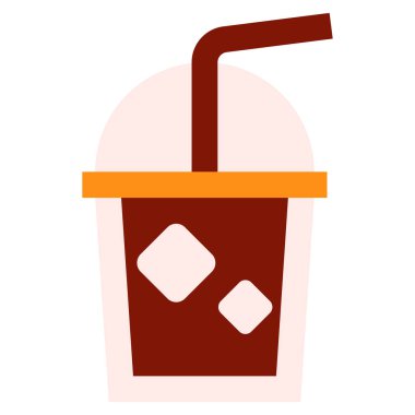 buz kahve yassı ikon vektör çizimi