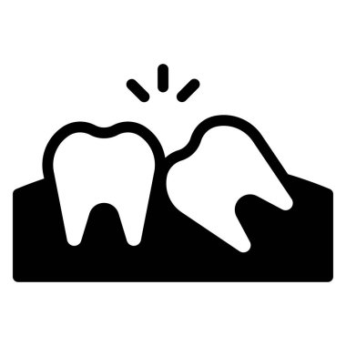 Diş yassı ikonu vektör illüstrasyonu