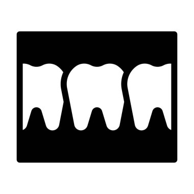 Diş yassı ikonu vektör illüstrasyonu